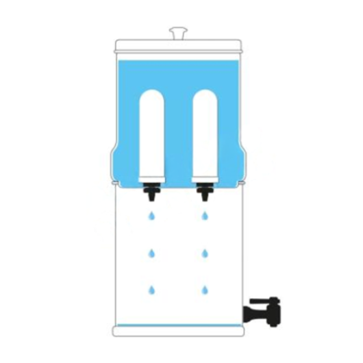 Filtre à gravité acier inox 8,5 L British Berkefeld | Purification de l'eau sans électricité pour van aménagé | filtration