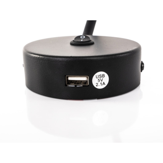 Liseuse col de cygne LED avec USB ET interrupteur Dimatec | Liseuse flexible avec interrpteur et prise USB