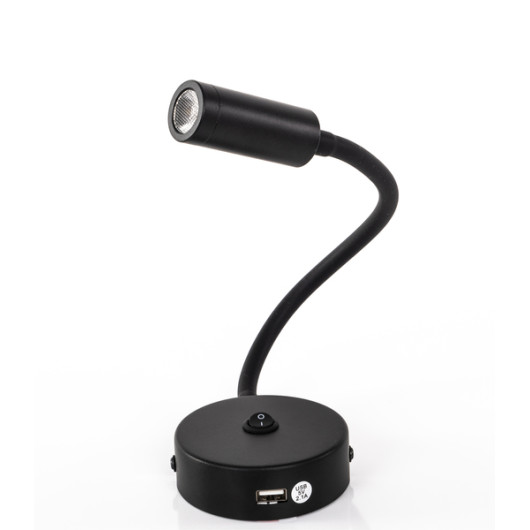Liseuse col de cygne LED avec USB ET interrupteur Dimatec | Liseuse flexible bonne finition