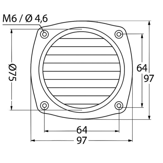 OSCULATI Prise d'air inox moulé 34 cm² | ø 75 mm
