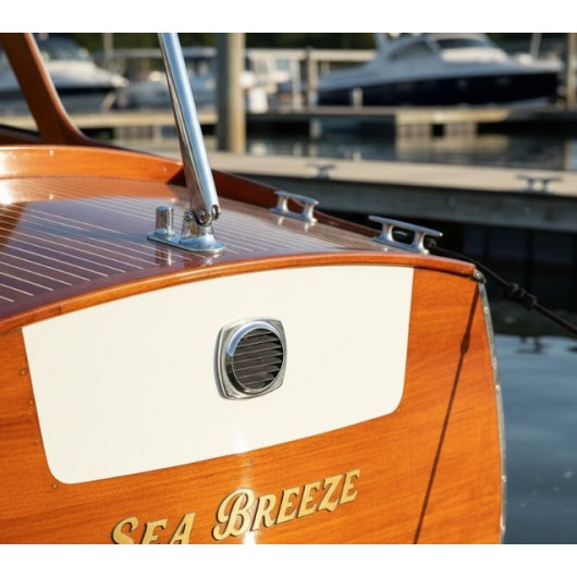 OSCULATI – Grille circulaire inox moulé Ø 75 mm – Conforme VASP-vu intégré sur bateau