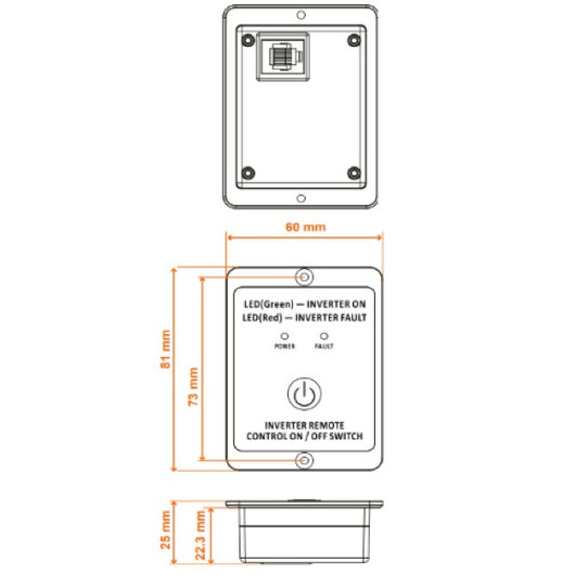 EM Convertisseur sinusoïdal DC-AC - PSW DIF-V2 700 Va - schéma télécommande