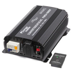 EM Convertisseur sinusoïdal DC-AC - PSW DIF-V2 600 Va - vu droite avec télécommande