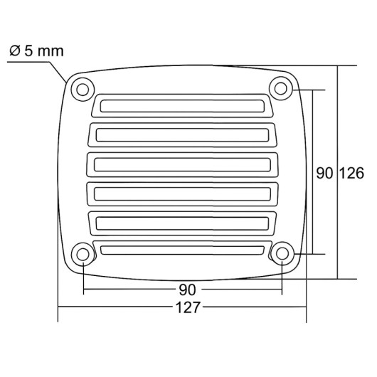 145468 - Grille ABS OSCULATI 17 cm2- VASP- schéma dimension