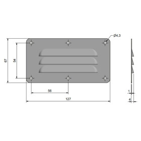 145415-SEWORLD Grille slim inox 5 cm2-vu de face