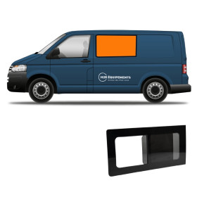 CARBEST Fenêtre avant gauche | coulissante | VW T5/T6/T6.1 Fenêtre avant coulissante gauche VW T5/T6/T6.1 | Baie en verre securit 43R VASP pour van et fourgon