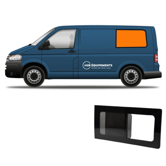 Fenêtre arrière coulissante gauche VW T5/T6/T6.1 | van aménagé Transporter court | Verre securit 43R