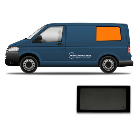 Fenêtre fixe arrière gauche VW T5/T6/T6.1 | baie pour van Transporter long | Verre securit 43R VASP | baie sur la carrosserie