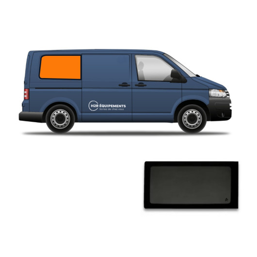 Fenêtre arrière fixe droite VW T5/T6/T6.1 long | baie en verre à coller pour van aménagé | conforme VASP