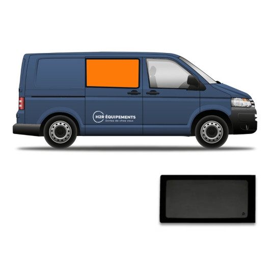 Fenêtre avant fixe droite VW T5/T6/T6.1 | baie en verre securit 43R pour van aménagé VASP