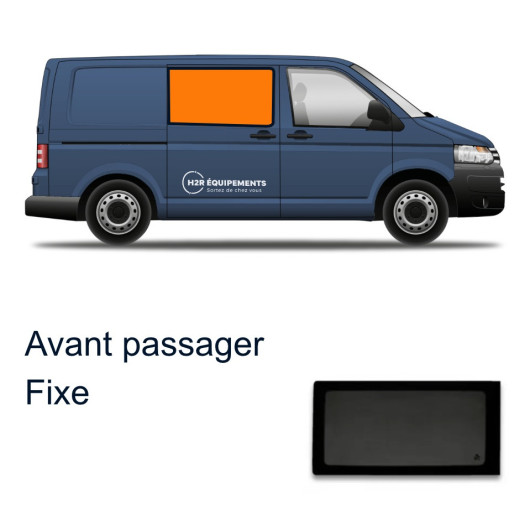 Fenêtre avant fixe droite VW T5/T6/T6.1 | baie en verre securit 43R pour van aménagé VASP | texte description