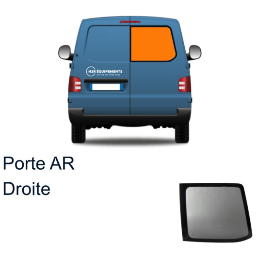 Fenêtre fixe arrière droite VW T5/T6/T6.1 | baie à coller pour porte arrière du van aménagé | VASP | description texte