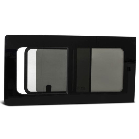 Fenêtre avant coulissante gauche VW T5/T6/T6.1 | Baie en verre securit 43R VASP pour van et fourgon | vue extérieure