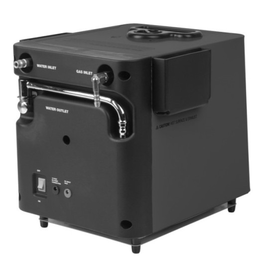 Chauffe-eau Carbest pour voyages nomades | au gaz en camping-car, van, caravane et carlife | vue arrière de profil