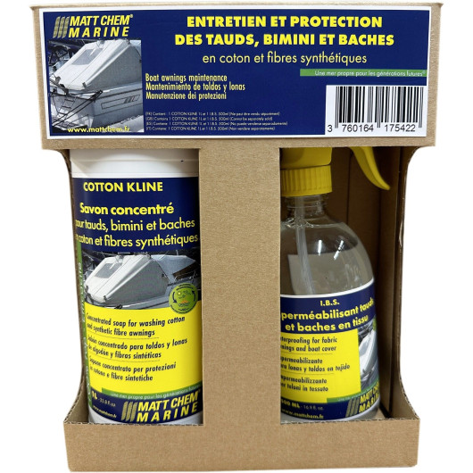 Kit Tauds Matt Chem | Nettoyant Cotton Kline + Imperméabilisant IBS tisse et toile de bateau
