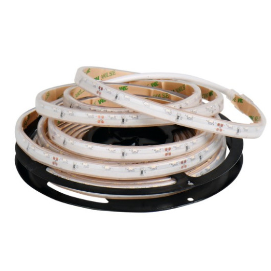 Bande LED souple 5 m 9,6W/m, 12 V Carbest, vue roulée avec bande autocollante 3M