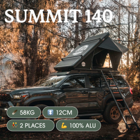 Tente de toit rigide 2 places Summit 140 de Go Overland | Couchage 140 cm pour 4x4, voiture et van aménagé