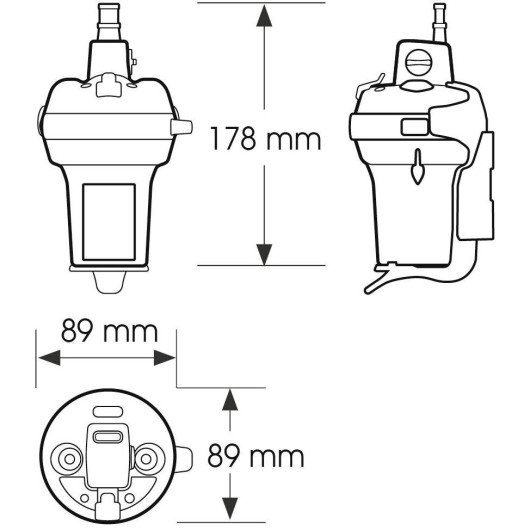 Balise RescueME EPIRB3 Manuelle OCEAN SIGNAL | Balise de détresse MMSI, GPS et AIS pour bateau | schéma dimensions