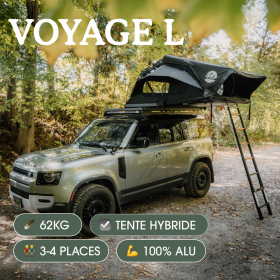 Tente de toit 2 / 3 places Voyage L Go Overland | Grande tente rigide pour roadtrip en voiure ou 4x4
