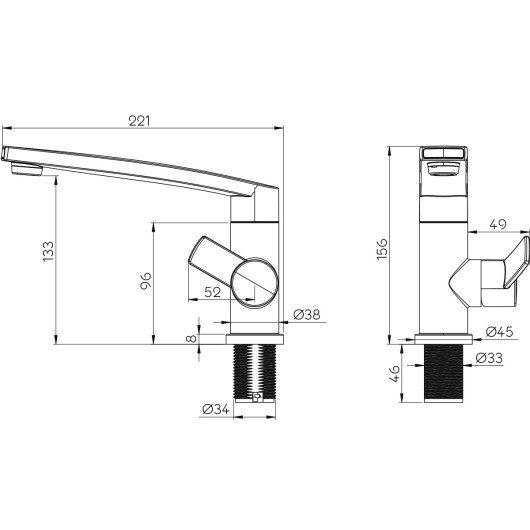 REICH Robinet Contur S | hauteur 156 mm