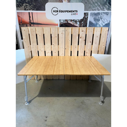 Table de camping reconditionnée bambou 4 plis TRIGANO - van aménagé, camping car, bateau - H2R Equipements