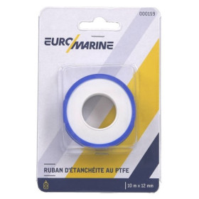 EUROMARINE Ruban d'étanchéité téflon | 12 mm x 10 mètres Ruban téflon 10 m | Étanchéité raccords filetés bateau, van aménagé et camping-car