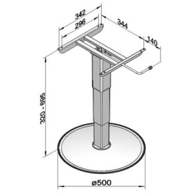 ILSE Pied de table 6977 GG6 Pied de table télescopique 6977GG6 Ilse 32-69,5 cm | réglable en hauteur pour caravane et tiny house