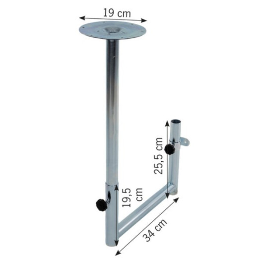 Pied de table en U pivotant CARBEST | Aménagement vans et fourgons | Compatible VASP | avec dimensions