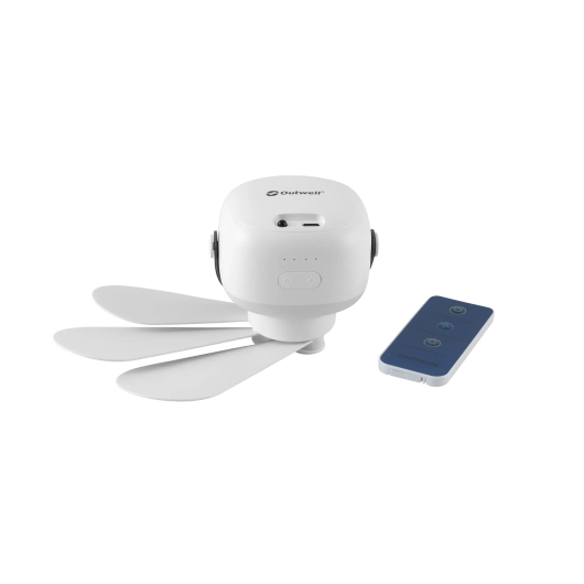 Aurelios Outwell – Ventilateur & lampe LED rechargeable pour van, camping, auvent | avec télécommand et pales rabbatables