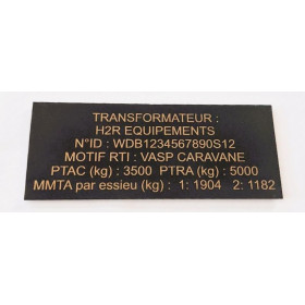 Plaque de transformation VASP | Aluminium Plaque de transformation VASP aluminium | étiquette à graver recto