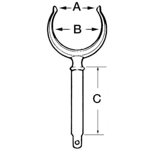 Dame de nage laiton chromée Plastimo - Accessoires annexe & pneumatique - dimensions