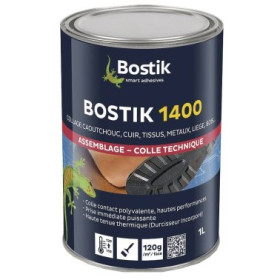 Colle néoprène Bostik 1400 de 1L | Pneumatique, PVC, hypalon et autres