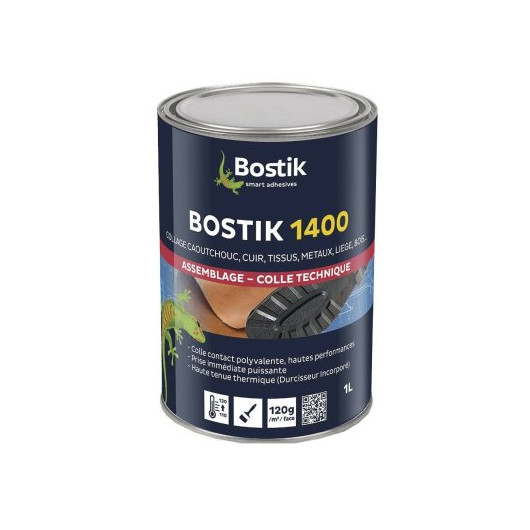 Colle néoprène Bostik 1400 de 1L | Pneumatique, PVC, hypalon et autres