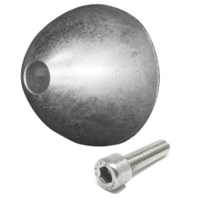 Anode en zinc pour hélices 2/3/4 pales FLEXOFOLD Anodes en zinc diam 69 mm pour hélices FLEXOFOLD - hélices 2-3-4 pales - vu anode et vis de montage