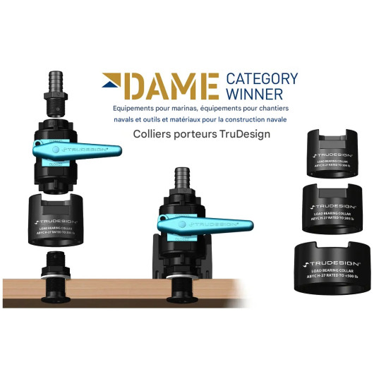 TRUDESIGN collier de renfort noir pour vanne et passe coque- Medaille salon DAME