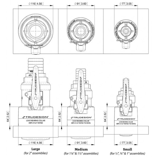 TRUDESIGN collier de renfort pour vanne et passe coque - schéma technique