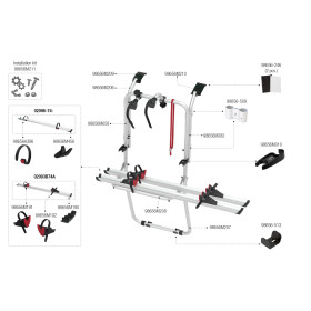 Pièces détachées porte‑vélos Fiamma Carry‑Bike Vivaro / Trafic / Talento D - van et fourgon aménagé