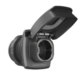 Prise Flip Pro 12 V | allume-cigare étanche SCANSTRUT Prise allume-cigare étanche SCANSTRUT pour bateau en intérieurs et extérieurs - vue latérale en position ouverte