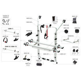 Pièces détachées porte‑vélos Carry‑Bike VW T5 FIAMMA | Van et fourgon aménagé | éclaté