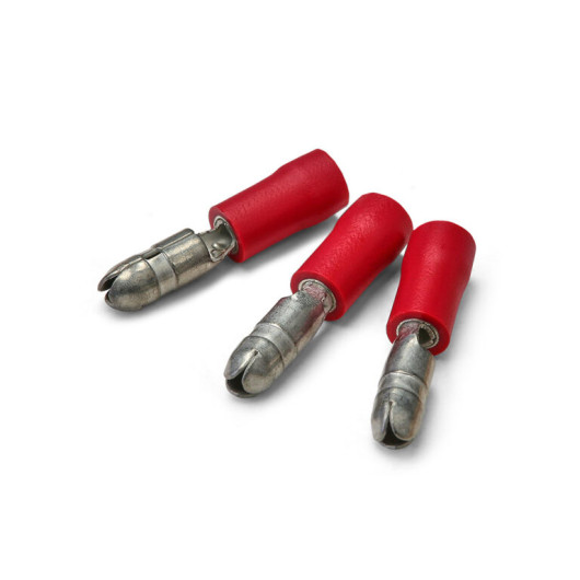 Cosses de jonction à sertir ronde mâle NINIGI pour câble électrique circuit 12/24V | Cosse rouge