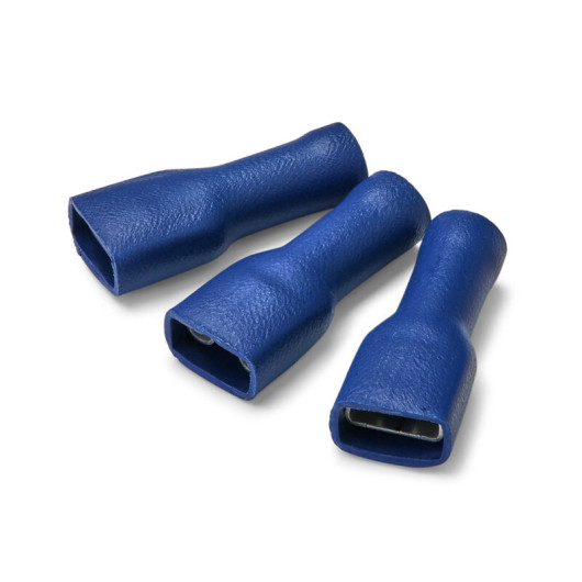 Languette Faston 6,3 mm Crosseven pour cosse électrique femelle | Accessoire pour bateau et camping-car | Bleue