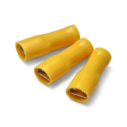 Languette Faston 6,3 mm Crosseven pour cosse électrique femelle | Accessoire pour bateau et camping-car | Jaune