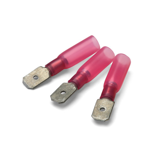 Cosse clips type Faston mâle 6,3 mm NINIGI isolé gaine thermorétractable | Cosse thermo rouge