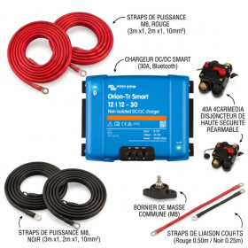 Kit installation batterie lithium avec chargeur Victron Orion-Tr Smart 30A