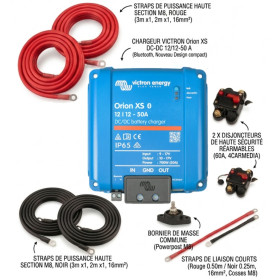 Vu kit de connexion batterie lithium pour VASP- avec chargeur ORION XS 50, disjoncteur et straps de montage