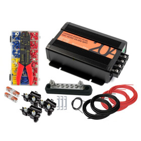 Vu kit installation batterie lithium et solaire avec chargeur, connectique et câble