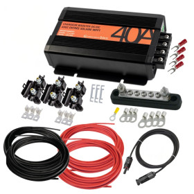 Kit installation Batterie Lithium avec chargeur DC-DC et  MPPT solaire 40A - vu des composants