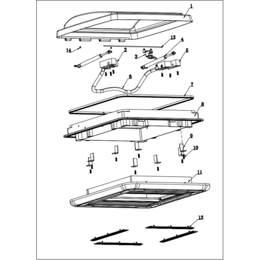 Pièces détachées lanterneau 40 x 40 Style CARBEST