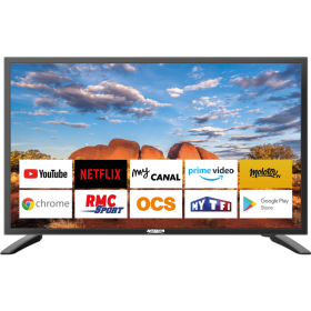 Smart TV 40'' reconditionné Android 9.0 ANTARION - TV 12V avec applications connectées pour camping-car et van aménagé.
