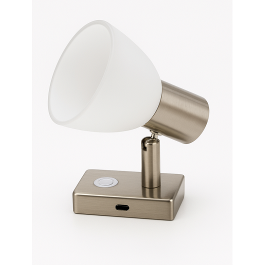 Spot LED 12V/24V avec veilleuse bleue et USB‑C Carbest pour van aménagé ou bateau de plaisance | Blanc chaud